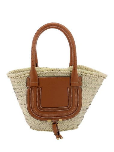 Marcie Leather Raffia Tote Bag Begie - CHLOE - BALAAN 1