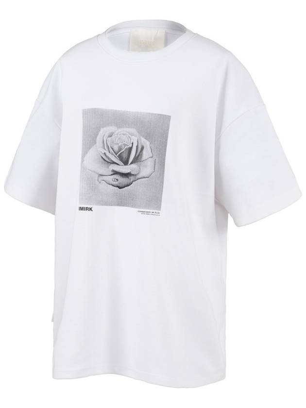 Double cloth ROSE T shirts White - IMIRK - BALAAN 1