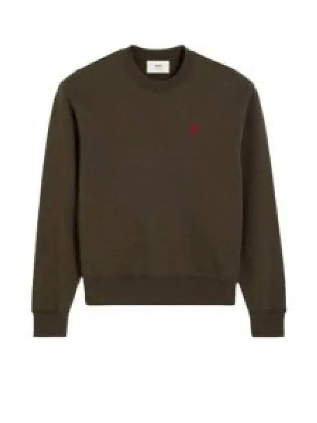 De Coeur Embossed Logo Crewneck Sweatshirt Brown - AMI - BALAAN 2