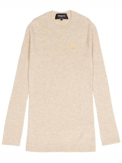 Logo Knit Top Beige - ROCHAS - BALAAN 2