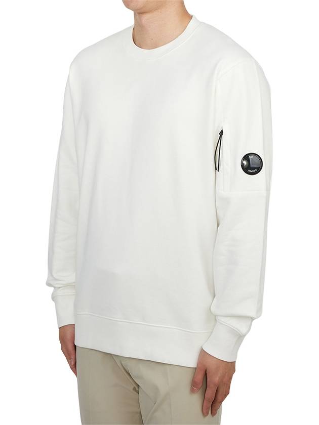 Diagonal Raised Fleece Lens Sweatshirt White - CP COMPANY - BALAAN 3