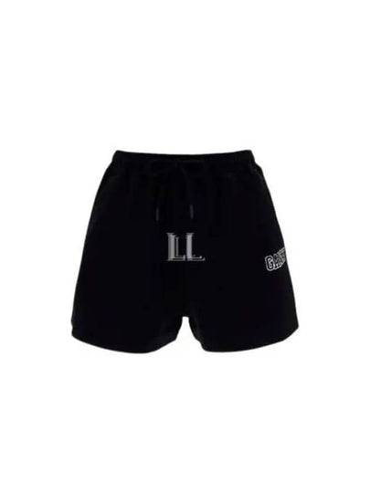 Women's Logo Drawstring Shorts Black - GANNI - BALAAN 2