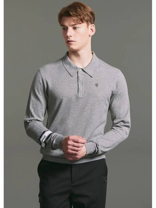 Men s sleeve point high stretch collar neck knit pullover melange gray - CLEVELAND GOLF - BALAAN 2