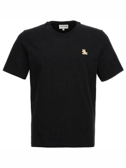 Chillax Fox Patch Regular Short Sleeve T-Shirt Black - MAISON KITSUNE - BALAAN 2