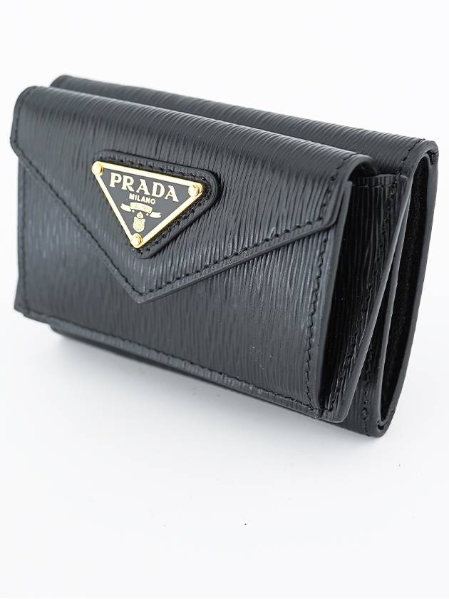 Women's Wallet 1MH021 Black Leather - PRADA - BALAAN 1