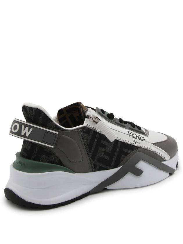 Flow FF Jacquard Leather Running Low Top Sneakers Grey - FENDI - BALAAN 5