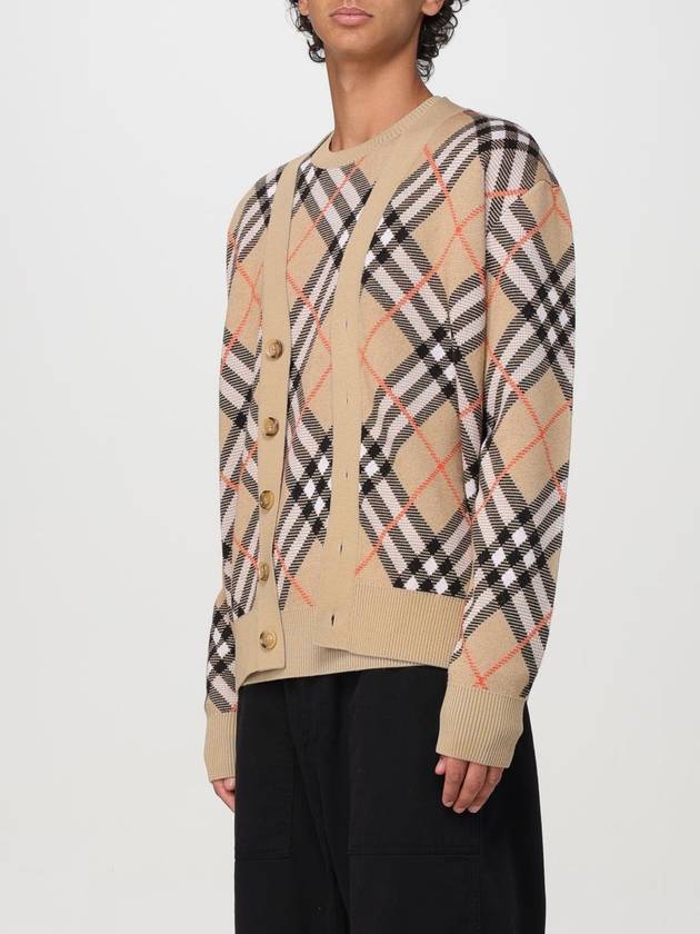 Check Wool Mohair Blend Cardigan Sand - BURBERRY - BALAAN 5