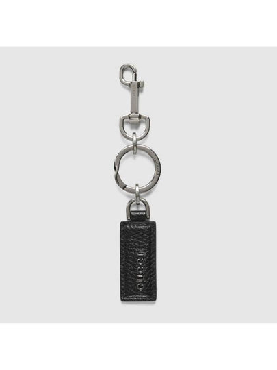 Logo Leather Keychain Black - GUCCI - BALAAN 2