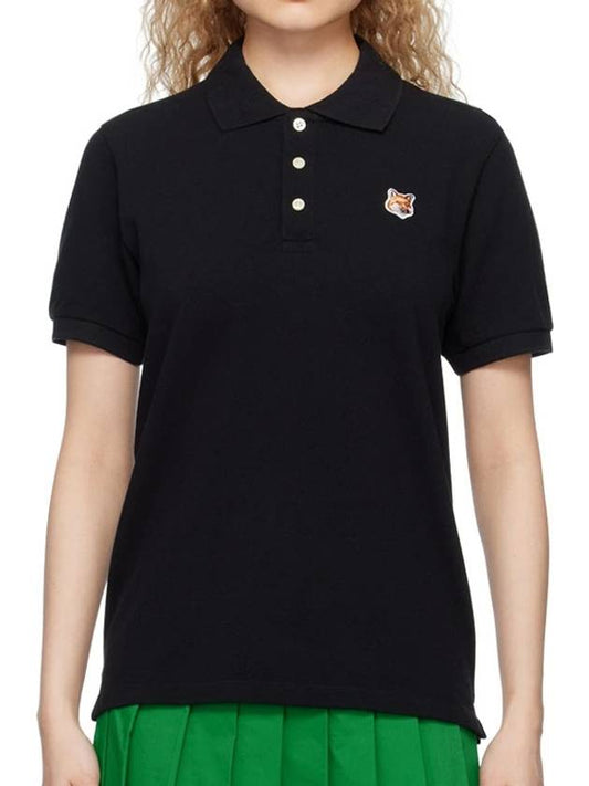Fox Head Patch Classic Short Sleeve Polo Shirt Black - MAISON KITSUNE - BALAAN 2