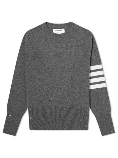 Diagonal Classic Cashmere Knit Top Light Grey - THOM BROWNE - BALAAN 2