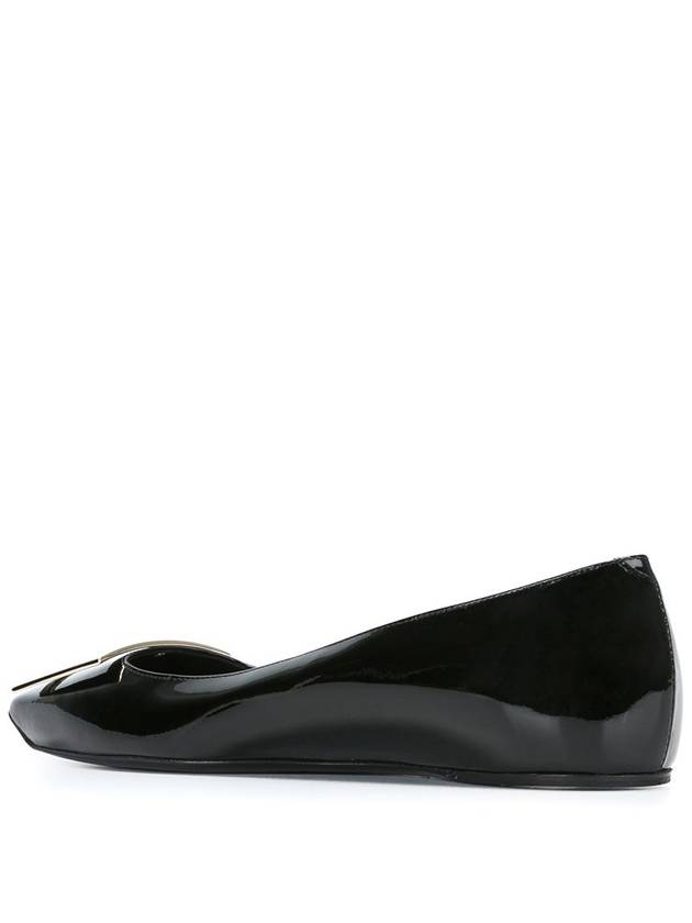 Trompette Metal Buckle Ballerina Black - ROGER VIVIER - BALAAN 4