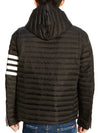 Matte Nylon 4-Bar Stripe Downfill Quilted Hoodie Padding Black - THOM BROWNE - BALAAN 6