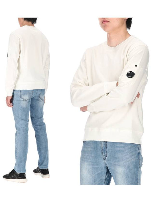 Men's Cotton Fleece Sweatshirt White - CP COMPANY - BALAAN.