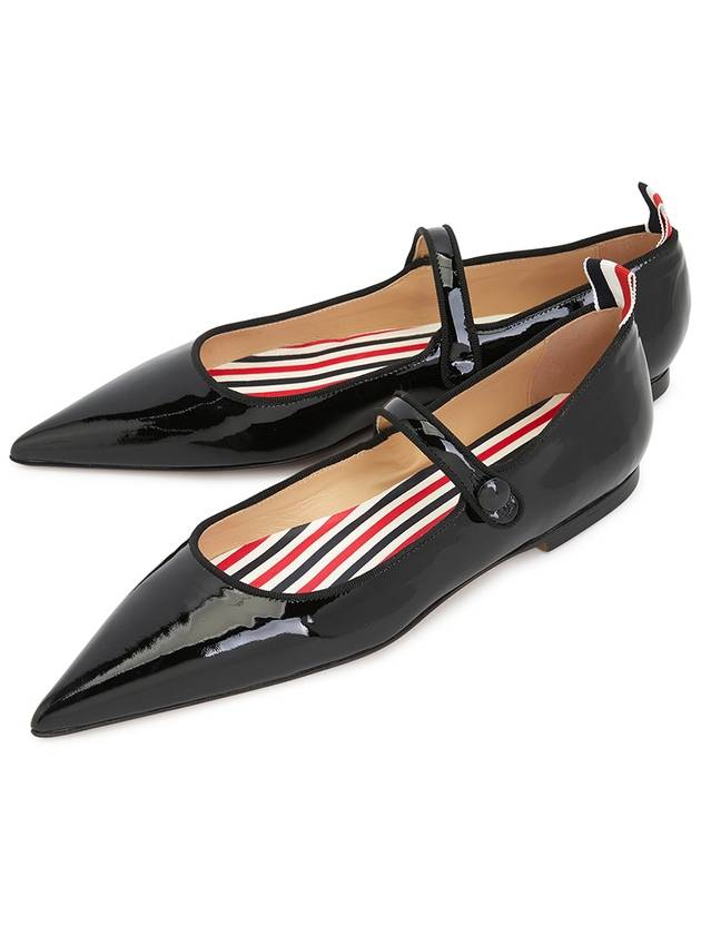 Soft Patent Leather Pointed Thom John Flat Black - THOM BROWNE - BALAAN 2