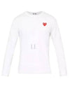 Red Heart Wappen Long Sleeve T-Shirt White - COMME DES GARCONS - BALAAN 2