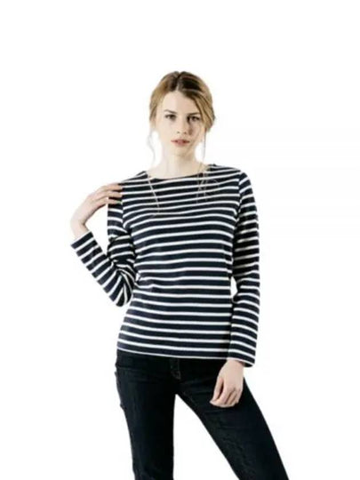 Women's Meridame II Striped Long Sleeve T-Shirt Marine Ecru - SAINT JAMES - BALAAN 2