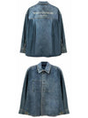 Back Logo Denim Button Long Sleeve Shirt Blue - WOOYOUNGMI - BALAAN 5