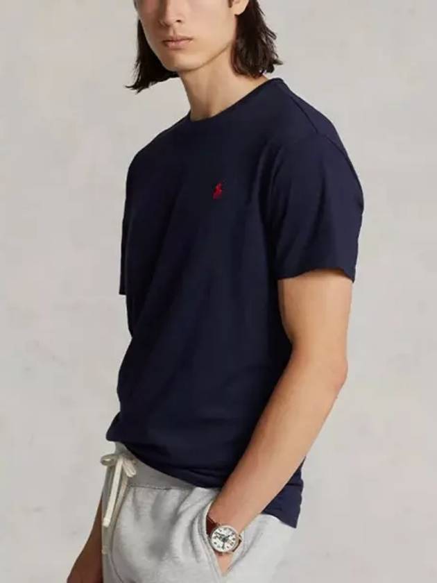 Men's Embroidery Logo Pony Classic Fit Short Sleeve T-Shirt Navy - POLO RALPH LAUREN - BALAAN 2