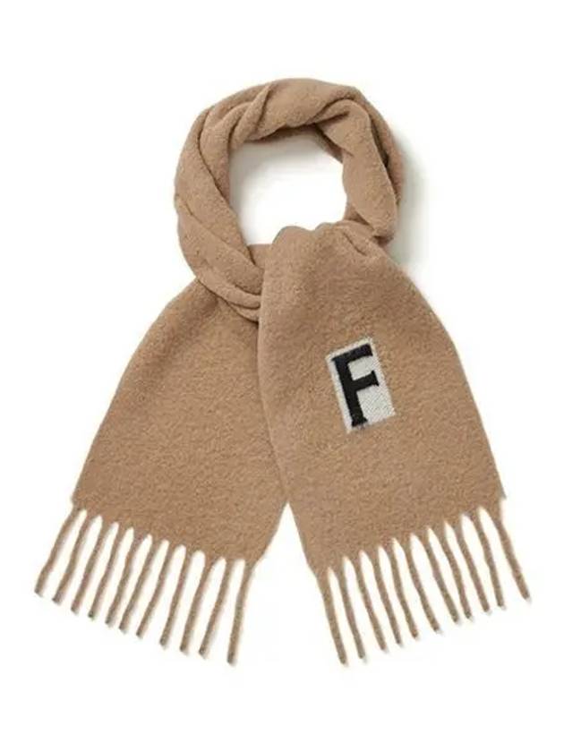 Jacquard Detail Scarf Camel - SALVATORE FERRAGAMO - BALAAN 2