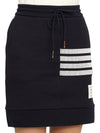 Double Face 4 Bar Knit Mini A Line Skirt Navy - THOM BROWNE - BALAAN 10