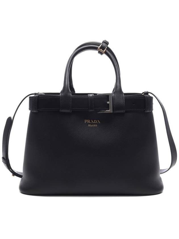 Buckle Medium Tote Bag Black - PRADA - BALAAN 3