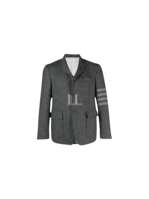 Donegal Tweed 4 Bar Single Breasted Blazer Jacket Grey - THOM BROWNE - BALAAN 2