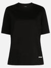 Crew Neck Cotton Short Sleeve T-shirt Black - JIL SANDER - BALAAN 2