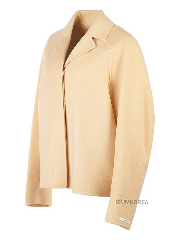 Sportmax V-Neck Short Single Coat Beige - MAX MARA - BALAAN 3