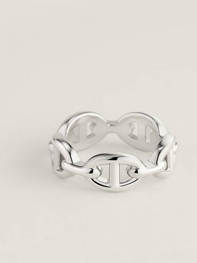 Small Chaine D'Ancre Enchainee Ring Silver - HERMES - BALAAN 2