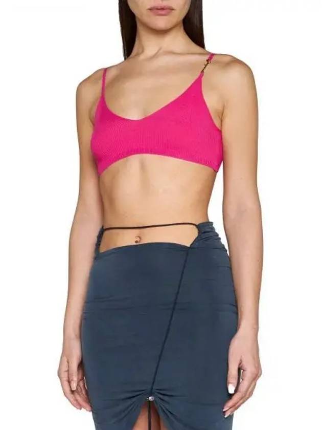 Le Bandeau Pralu Logo Knit Bra Pink - JACQUEMUS - BALAAN 2