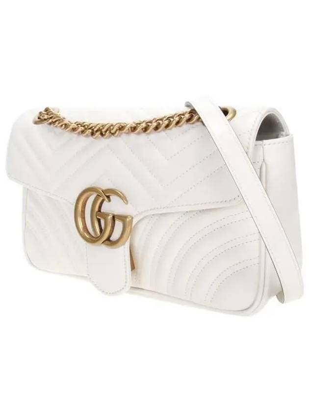 GG Marmont Matelasse Small Shoulder Bag White - GUCCI - BALAAN 3