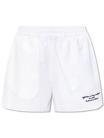 Off-White Cotton Shorts, Women's, White - OFF WHITE - BALAAN 1