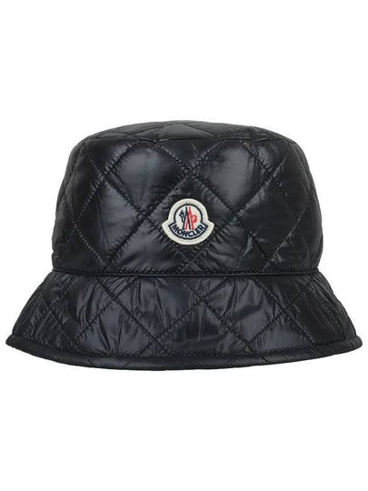 Logo Patch Quilted Bucket Hat Black - MONCLER - BALAAN 2