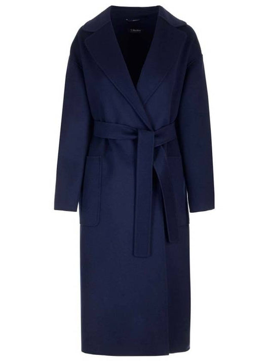 Nina Belted Virgin Wool Single Coat Navy - S MAX MARA - BALAAN 2