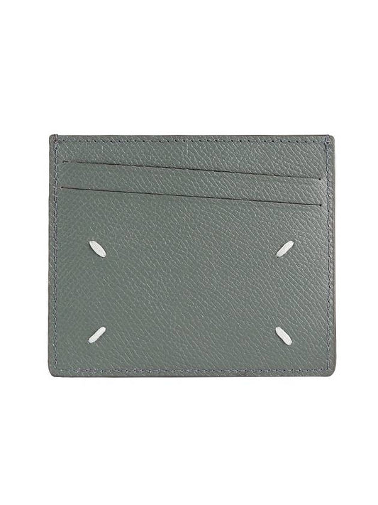 Stitched Pebble Leather Card Wallet All Grey - MAISON MARGIELA - BALAAN 1