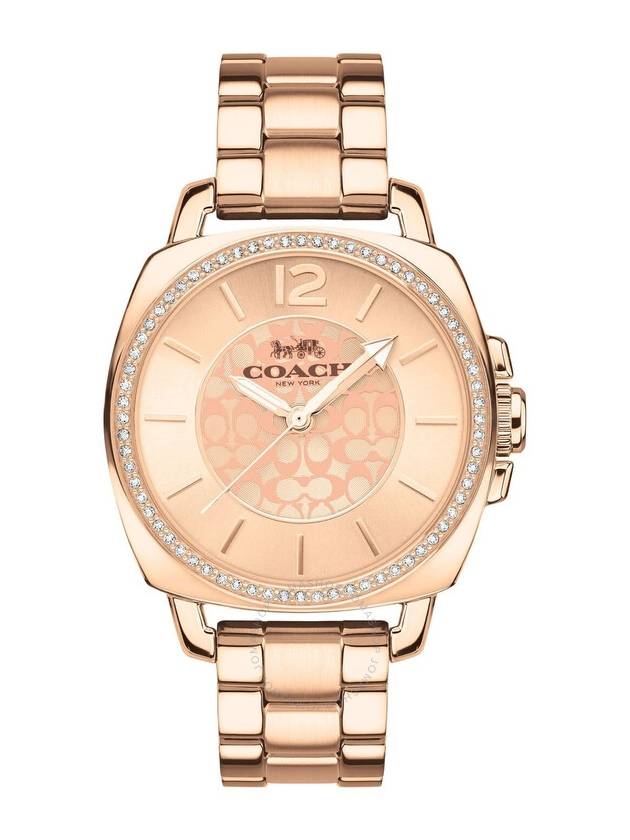 Coach Boyfriend Quartz Crystal Rose Gold Dial Ladies Watch 14503142 - COACH - BALAAN 1