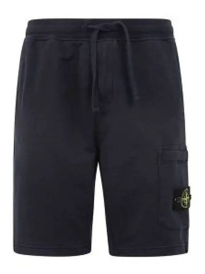 Cotton Fleece Cargo Bermuda Shorts Navy - STONE ISLAND - BALAAN 2