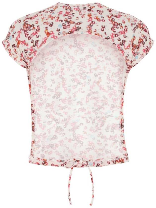 Juvia Printing Crop Short Sleeve T-Shirt Ecru - ISABEL MARANT ETOILE - BALAAN 3