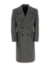 Houndstooth Pattern Double Coat Grey - BOTTEGA VENETA - BALAAN 1