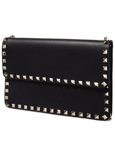 11Th Anniversary Rockstud Chain Shoulder Bag Black - VALENTINO - BALAAN 1