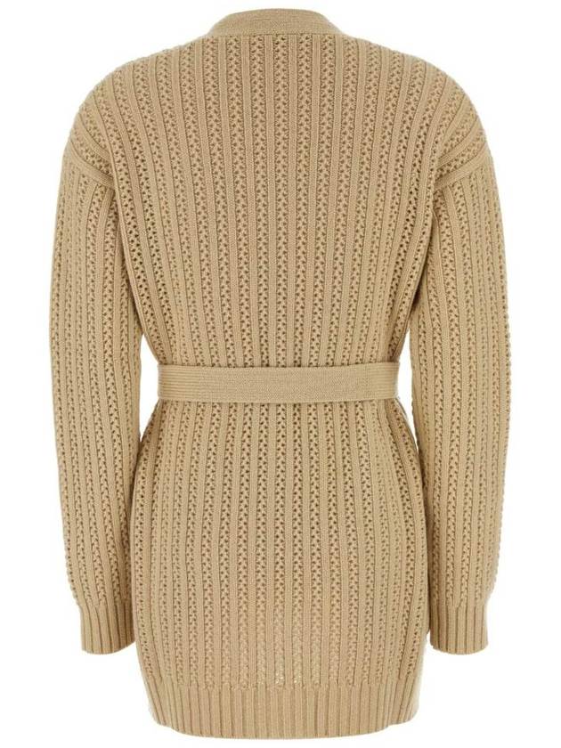 Belted long sleeve cardigan beige - MAX MARA - BALAAN 3