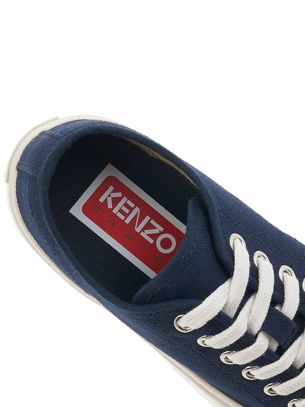 Tiger Logo Sole Cotton Low-Top Sneakers Midnight Blue - KENZO - BALAAN 8