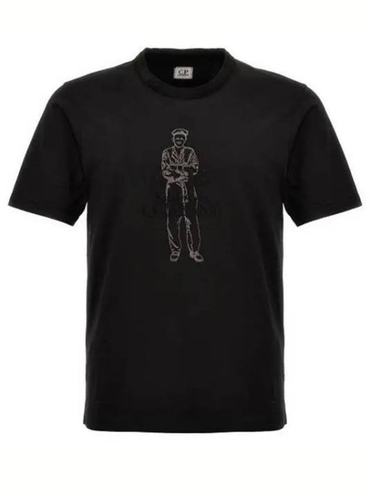 British Sailor Short Sleeve T-Shirt Black - CP COMPANY - BALAAN 2