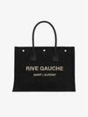 Rive Gauche Raffia Leather Small Tote Bag Black - SAINT LAURENT - BALAAN 2