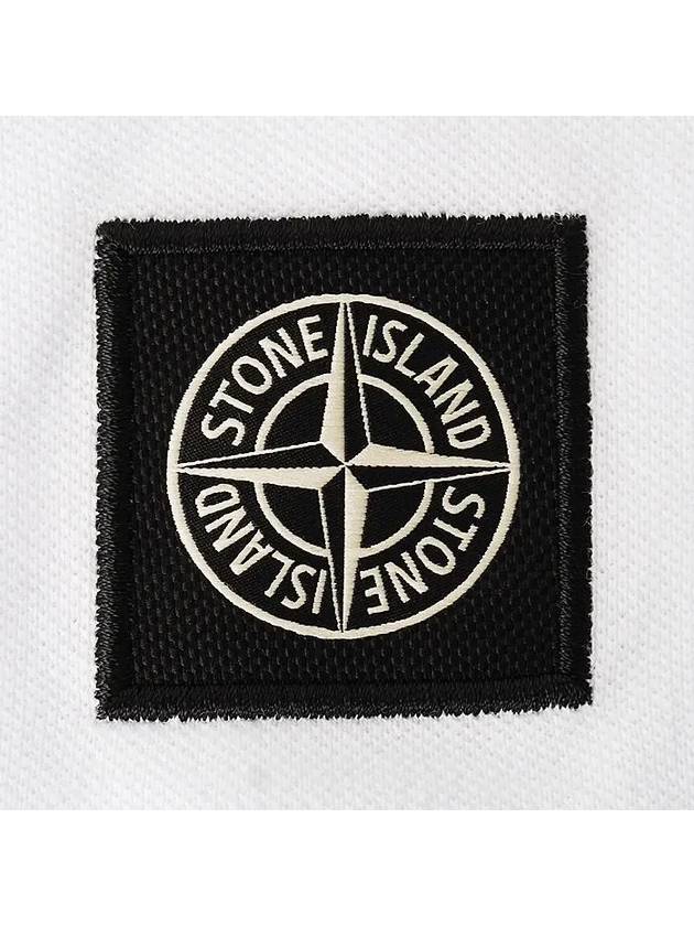 Logo Patch Short Sleeve Polo Shirt White - STONE ISLAND - BALAAN 5