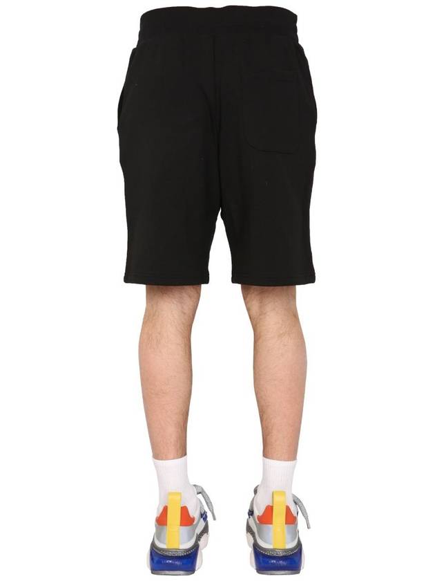 Multicolor Logo Bermuda Shorts Black - MOSCHINO - BALAAN 5