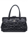 Women s Chanel Black Aged Glazed Calfskin Silver Plated Executive Quilted Shoulder Bag 12th gt Gangbuk used luxury goods - CHANEL - BALAAN 1