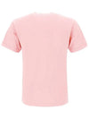 Logo Patch Cotton Short Sleeve T-Shirt Pink - STONE ISLAND - BALAAN 4