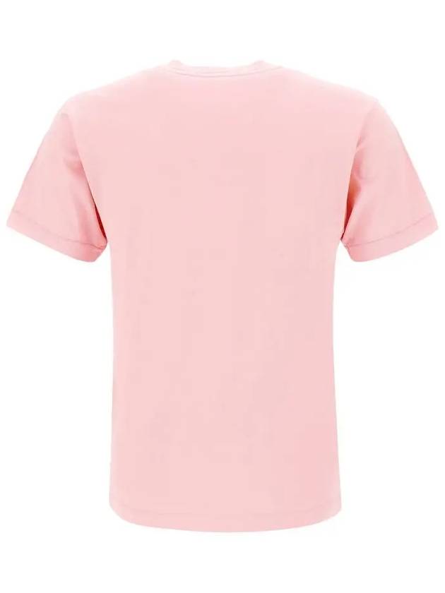 Logo Patch Cotton Short Sleeve T-Shirt Pink - STONE ISLAND - BALAAN 4