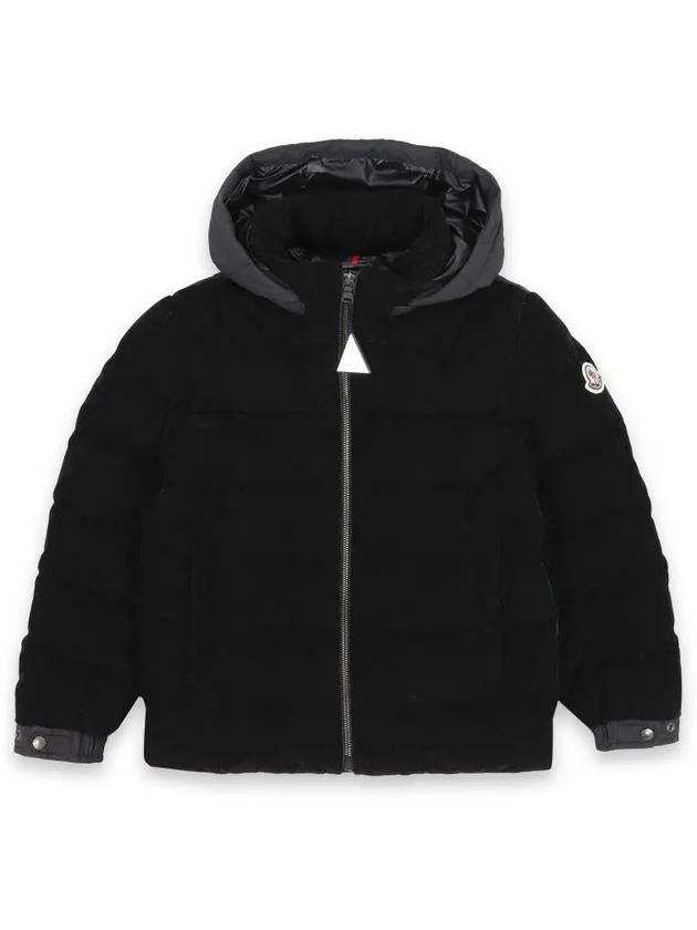 Kids Logo Patch Corduroy Mix Padded Jacket Black 1A00029 5969O 999 8 10A - MONCLER - BALAAN 1